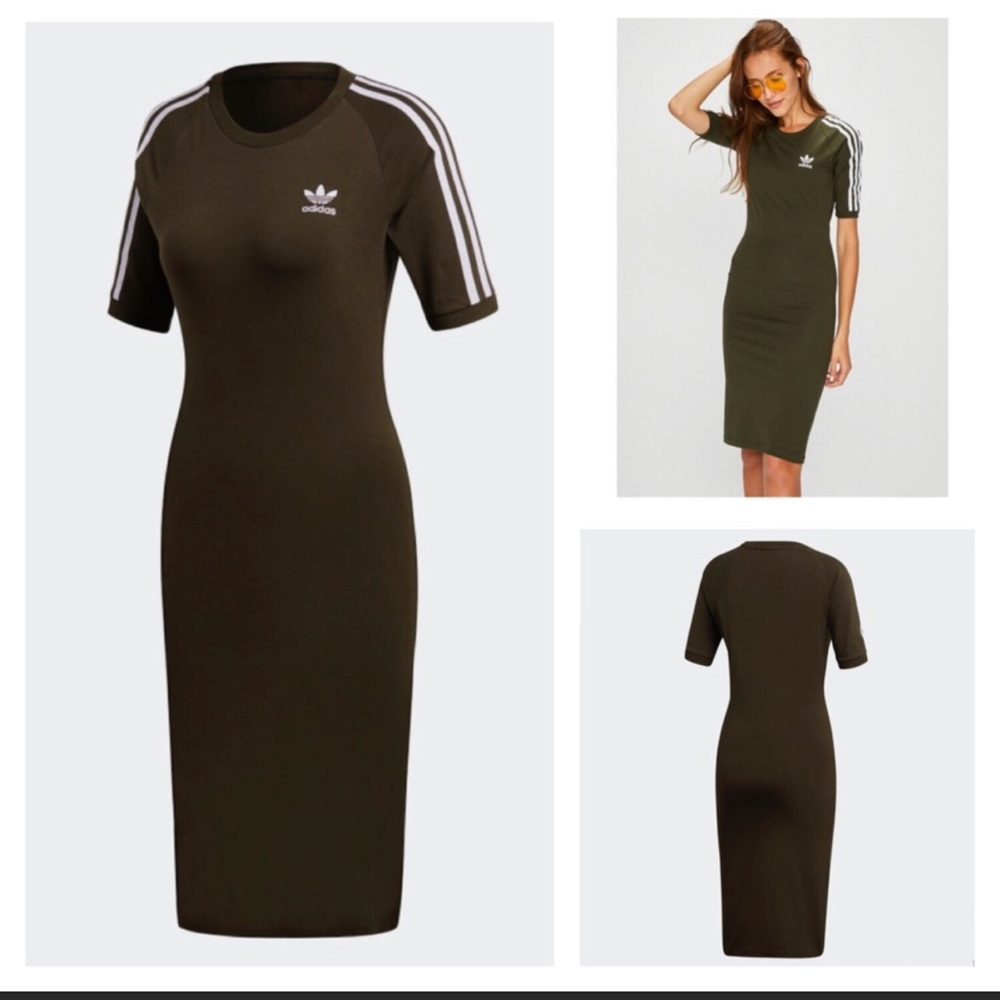 adidas Originals Adicolor 3-Stripe Dress green